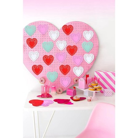 600 Bordsdukar med Pappershjärtan - Alla hjärtans dag-dekorationer, Röda/Rosa/Vita Spetsutskärningar - Alla hjärtans dag-dekorationer för Bröllop & 