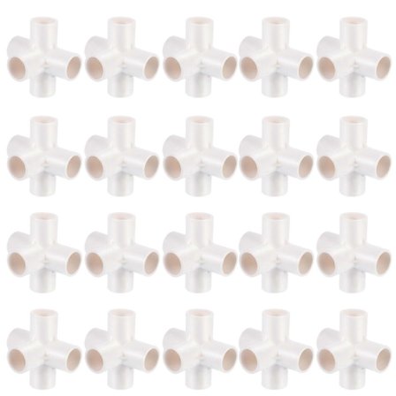 20 kpl 5-suuntaisia sovitinputkiliittimiä vesiputkiin (valkoinen 5 liitäntä)