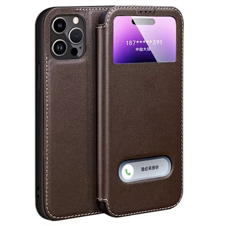 iPhone 16 Pro Max - Tidlöst Skalskydd i Läder & TPU