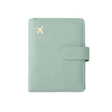 Læder Pas Holder Dæksler Etui Vandafvisende Rejse Kreditkort Tegnebog Sød Pasbog til Kvinder/Mænd Spænde Pasdækning A light green