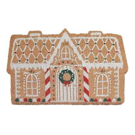 Pepperkakehus Dørmatte Julevelkomstmatte Innendørs Utendørs Sklisikker Innendørs Dørmatte