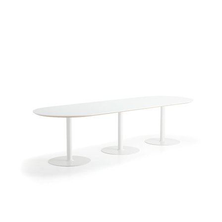 Table METRIC, oval, 3000x1000x720 mm, white
