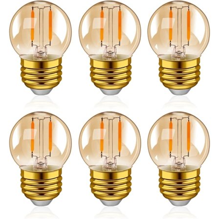 G40 LED Retro Edison Filament Ljuskälla Mini Globe 1W (E27, 6 p