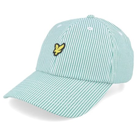 Lyle & Scott - Verde unconstructed Boné - Stripe Baseball Cap Court Green/White Dad Cap @ Hatstore