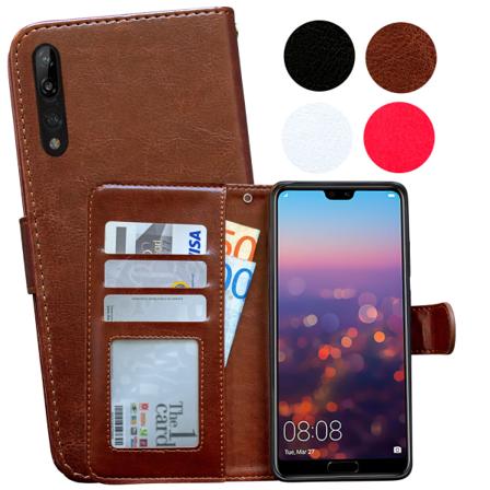 Kompatibel med Huawei P20 Pro - PU læderpung etui Vit