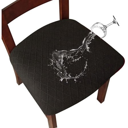 Vedenpitävät istuinsuojat ruokailuhuoneen tuoleille, ruokailuhuoneen tuolinpäälliset, keittiön tuolinpäälliset (musta, 6 kpl)