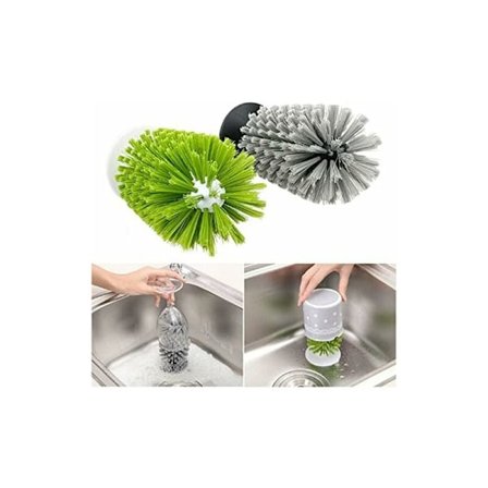 Glasflaskborste, Rengöringsborste med Sugpropp, Bar Glasflaskrengörare, Rengöringsborste för Diskbänk