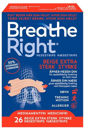 Breathe Right Næsestrips Extra Styrke 26 stk, Medicin & Pleje, Medicin & Pleje, Snorken