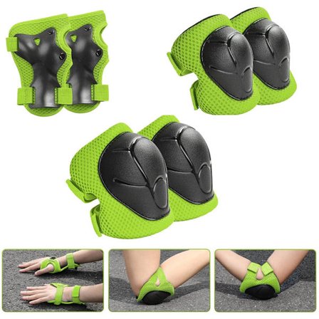 Vihreä - Lasten suojavarusteet - Polvisuojasarja 3–8-vuotiaille lapsille - 3-in-1 rannetuet