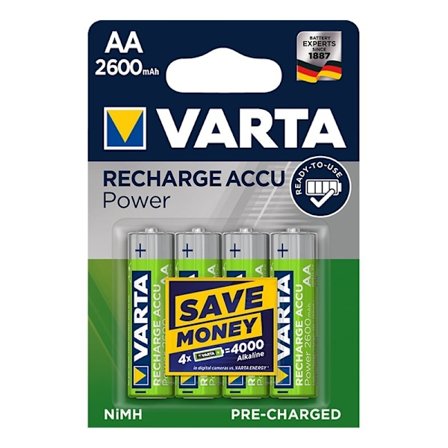 Varta Recharge Accu Power batterier AA 2600 mAh 4 stycken i blister