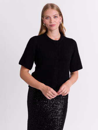 MATCH - Noelle cardigan - Donna - Str. S - Dame - Gensere & Cardigans - Svart - 46% Polyamid, 35% Alpakka, 16% Akryl, 3% Elastan