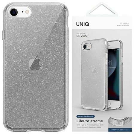 UNIQ-deksel LifePro Xtreme iPhone SE 2022 / SE 2020 /7/8 gjennomsiktig / sølvtråd
