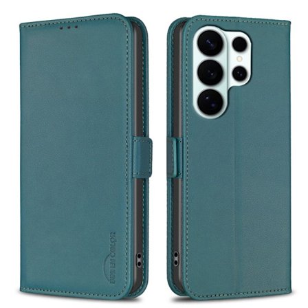 BINFEN Samsung Galaxy S26 Ultra Plånboksfodral Konstläder Flip Folio - Grön