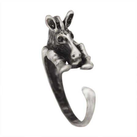 Ring Zebra Djurälskare Silverfärgad