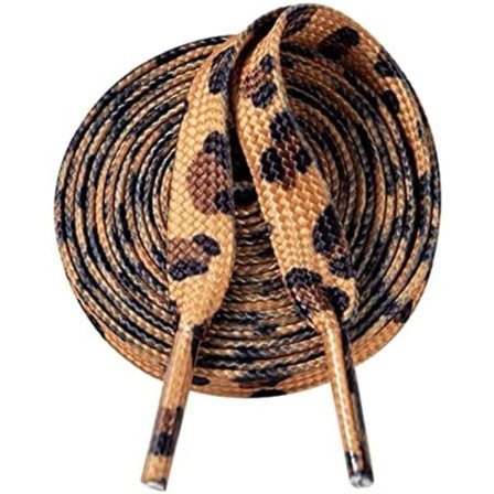 Tunna Platta Leopard Ko-Print Skosnören Kamouflage Skosnören Skosnöre 1 Par 47 Tum