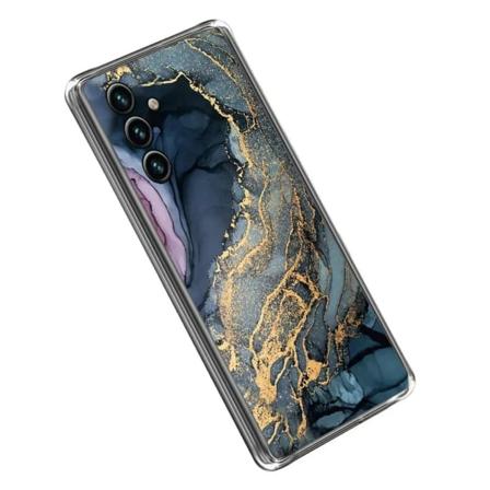 Galaxy A14 5G/4G Mobilskal Marmordesign - Guld/Grå