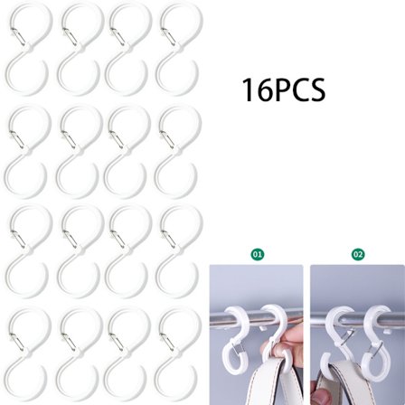 16 S-Hage, Heavy Duty Hængende Kroge med Sikkerhedsspænde, Ingen Bor