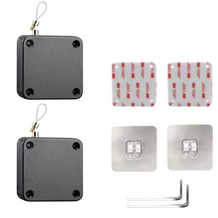 Automatisk dörrstängare, 2 st, med dragsko, 800 g och 1200 g