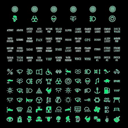 120 klistermærker vippekontakt mærkat klistermærke kredsløbspanel lysende klistermærke til bil marine båd lastbil instrument kontakter relæer 