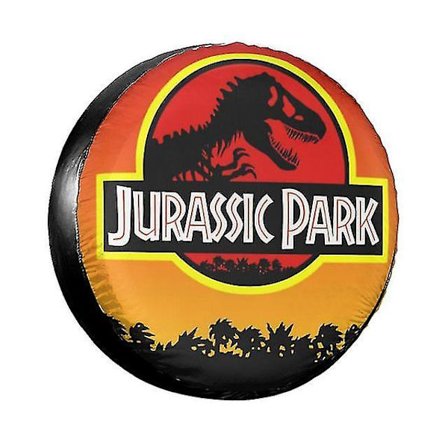 Jurassic Park Logo Gul cover för Jeep Mitsubishi Pajero Giant Dinsaur Car Wheel Covers 14'' 15'' 16'' 17'' Inch