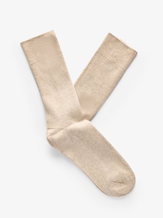 John Henric Men's Beige Gerippte Socken Size Onesize