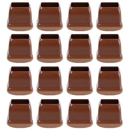 16 stk serie stolbenbeskytter TPE firkantet møbelbenstopper beskytter filtbunn sklisikre puter caps bordføtter matter-L