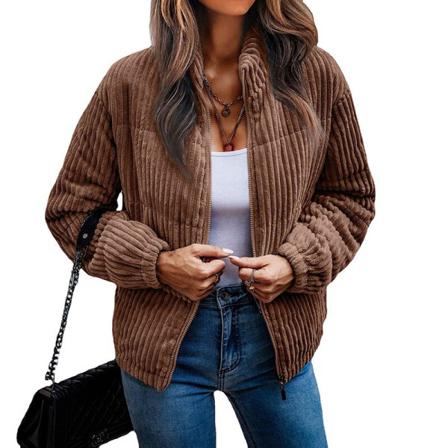 Kvinnor Ståkrage Fleecejackor Öppen Front Cardigan