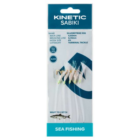 Kinetic Sabiki Silverstrike Fishskin/Flash - #10