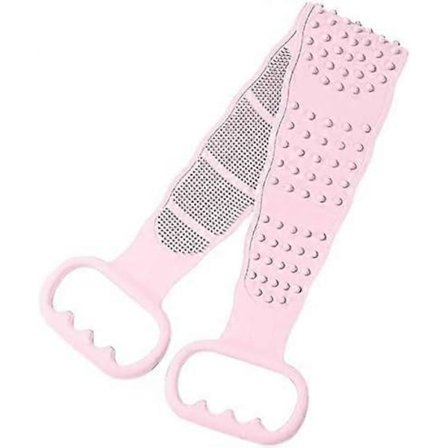 Rosa Silikone Badebørste, Brusemassage/Eksfolierende Rygskrubber til Brusebad/Rygkløer/Dybderensning af Kroppen (Rosa)