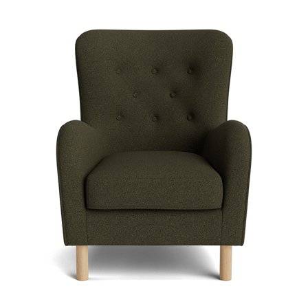 Vitra Sessel Loop Grün Bequemer Polstersessel mit Knopfheftung im Skandinavischen Design Modernes Wohnzimmer Möbelstück Breite 100cm Komfort