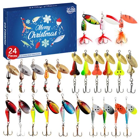 2024 Fiske Lure Adventskalender, Fiskeutstyr Adventskalender - Adventskalender Fiske Lure | Fiske Jule Nedtelling Fiske Lure Sett