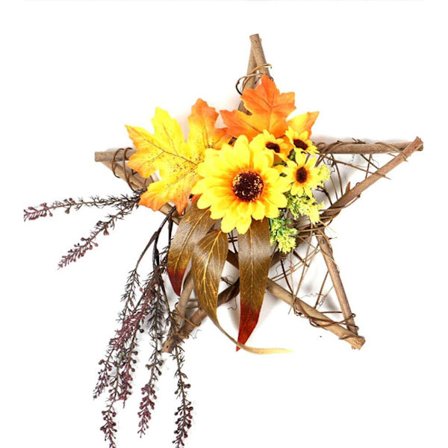 Kunstig falsk solsikkeblad hengende krans inngangsdør fest hjemmeinnredning