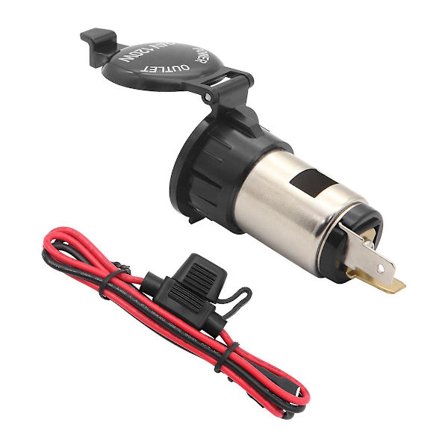 12v 24v 120w Uttag Vattentät Ström För Motorcykel Båt Bil Uttag Plug Med 60cm Säkring & Tråd