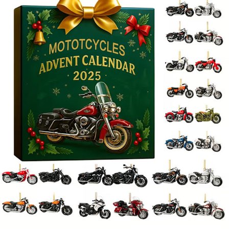 Julemotorcykel Adventskalender Blind Box Sæt med 24