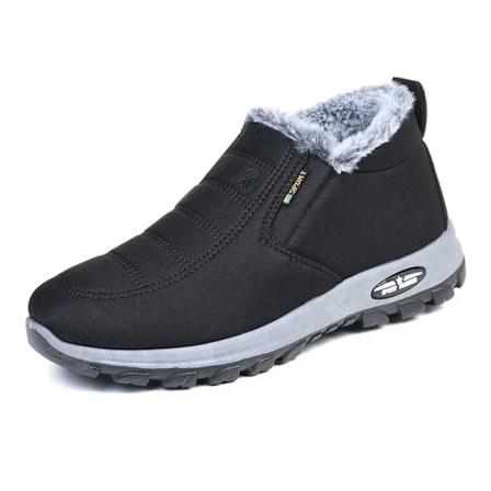 Vinter Snöskor Herr Casual Slip-on Ankelstövlar Varma Päls Bekväma Sneakers Halksäkra Botas Herrskor Zapatos Hombre2024 Male MX07 black 41