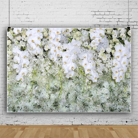 Vakker blomstervegg Rosa blomstergress Bryllup Festdekorasjon Vinyl Fotobakgrunn Stoff