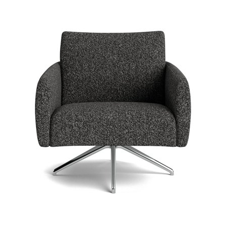 Chroma Sessel in Anthrazit, moderner Drehsessel mit Melange-Muster und elegantem Sternfuß, komfortabler Polstersessel für Wohnzimmer, 79cm