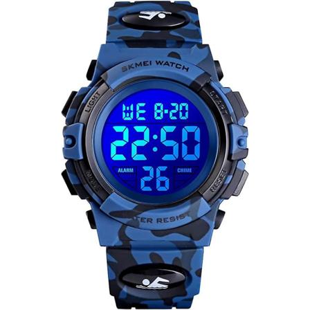Gutte klokke digital sports vanntett elektronisk barn barneklokker alarmklokke 12/24 H stoppeklokke kalender gutt jente armbåndsur