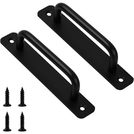 2-pakning låvedørhåndtak, solid skyvedørhåndtak med skruer, innvendige dørhåndtak i aluminiumslegering