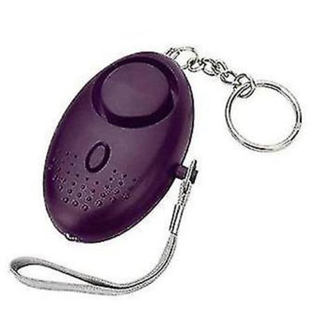 Bärbar nödsituation, personligt självförsvar, ledljusnyckelring, säkerhetslarm Purple