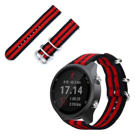 Garmin Forerunner 245 / 245 Music klockarmband i nylon - Svart / Röd