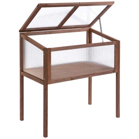 Rootz Højbed - Vækstbord - Urtebed - Plantekasse Til haven - Altan Og Terrasse - Grantræ - PC Board - Brun - 90 x 50 x 93 cm