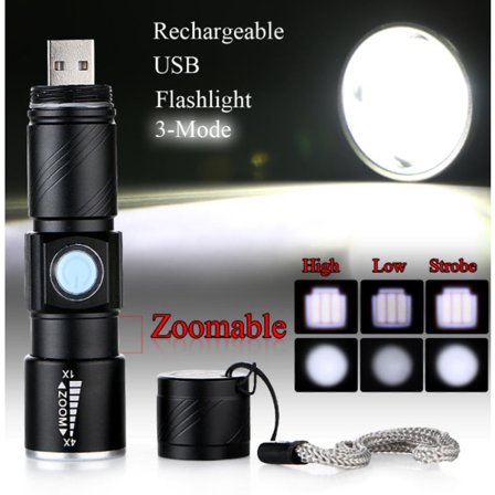 USB UPPLADDNINGSBAR MINI CREE Q5 ficklampa 2000 Lumens