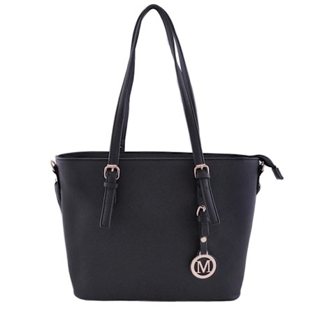 Håndtaske med lange hanke sort