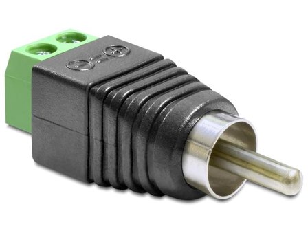 Delock Adapter RCA male > Terminal Block - video/audio-adapter - videokomponent / audio