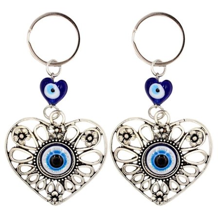 2 stk. Ondt Øje Nøglering Nøgle Ring Kreativ Græsk Taske Vedhæng Nøglering Dekor