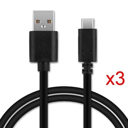 USB Type-C-kabel - E.F.CONNECTION - 3-pack - 1 meter - Svart - Kompatibel med Xiaomi 15 14 13 12, Mi 11