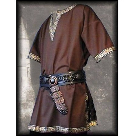 Middelalder Renessanse Kostymer Menn Adelsmann Tunika Viking Aristokrat Chevalier Knight Warrior Halloween Cosplay Kostymer Ingen Belte Brun