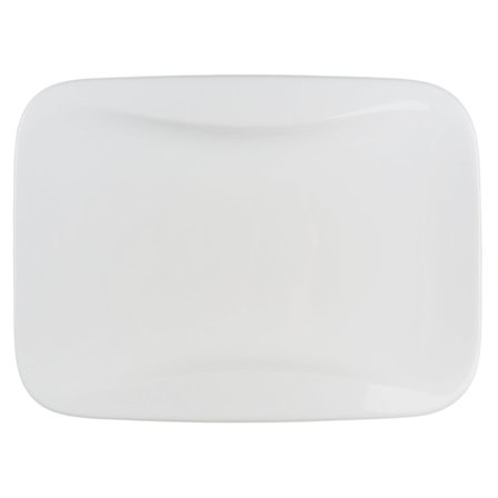 Rektangulär Porslinsassietter - Rundad Kant - 8-pack