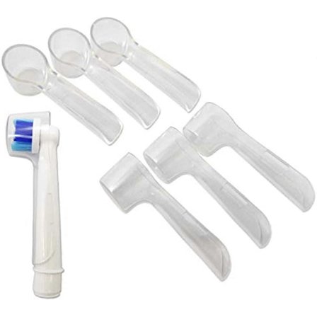 6 Skydd för eltandborste ~ Fodral kompatibelt med Oral B tandborsthuvuden med runda huvuden